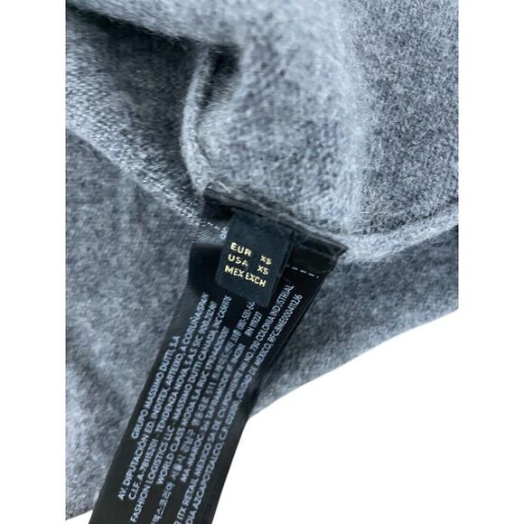 Massimo Dutti Womens Cashmere Sweater XS Gray Lightweight Pullover Tee NWOT - Picture 4 of 7